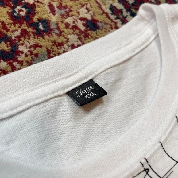 VTG 00s Foye ed hardy style puff print abstract tiger tshirt XL gold white - Picture 5 of 5